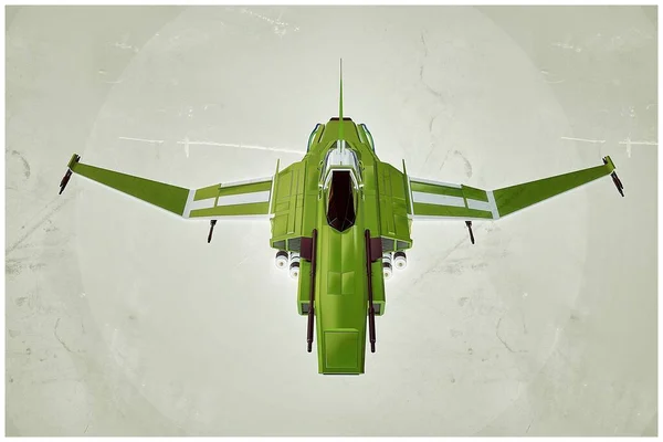 Illustration Spaceship Fighter Isolated White Background — Stock Photo, Image