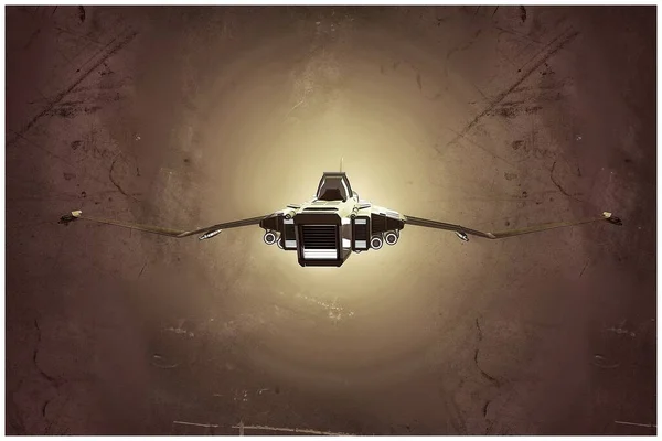 Απεικόνιση Ενός Σύγχρονου Μαχητή Διαστημόπλοιο — Φωτογραφία Αρχείου