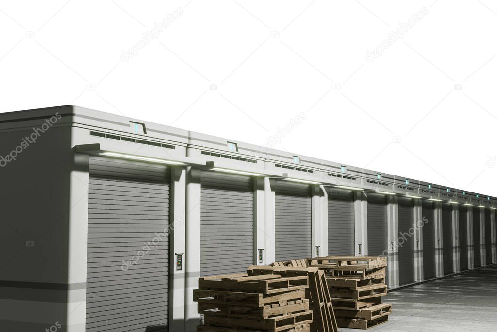 self storage isolated on white background 3d illustration