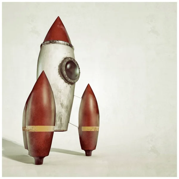 Ракета Изолирована Белом Фоне Иллюстрация — стоковое фото