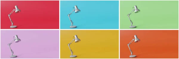 Tischlampen Auf Mehrfarbigem Hintergrund Illustration — Stockfoto