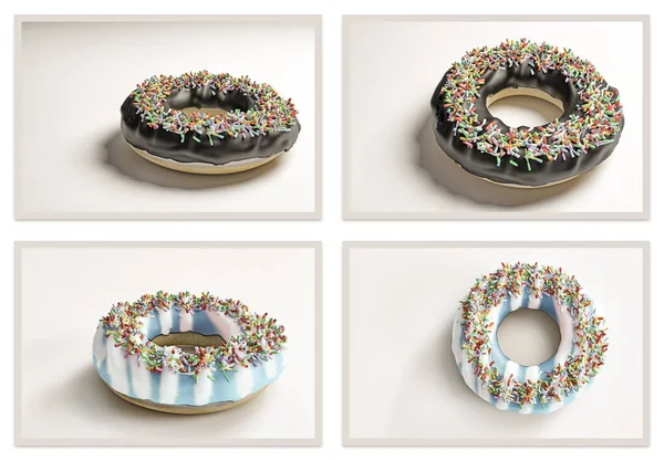 Donuts Isolated White Background Illustration — Stock Photo, Image