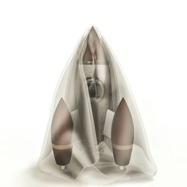 Space Rocket Isolated White Illustration — Stock Photo, Image