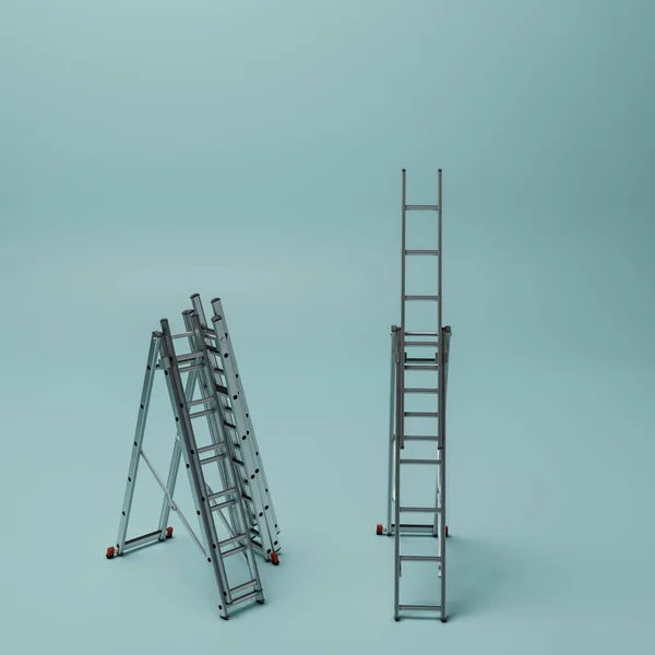 Ladders Isolated Blue Background Illustration — Stock Photo, Image