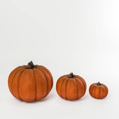 beyaz arkaplanda izole edilmiş balkabağı 3d illüstrasyon