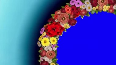 Animasyon renk ışık mavi ve mavi renk arka plan üzerinde dönen bir halka. Chroma anahtar. Döngü video