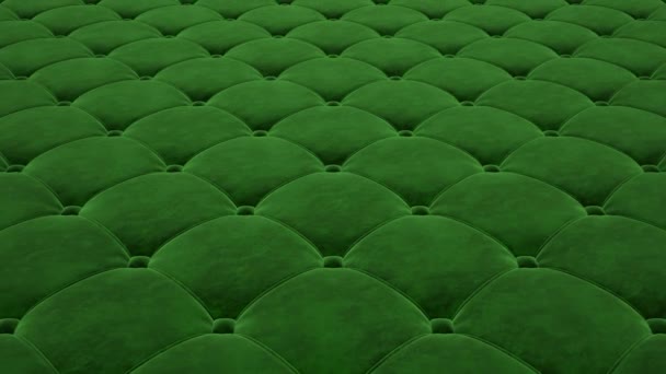 3D animation of the flight over a green quilted velvet surface. Looped video. — Stock Video