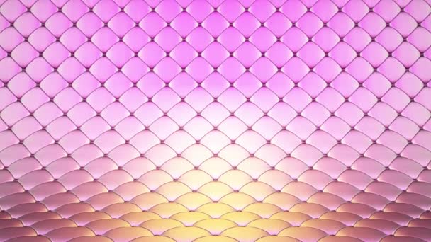 3D animation of pink quilted surface with beautiful highlights. Realistic animation of high quality. Looped video. — Stock Video