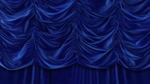 Блакитна завіса з зеленим фоном. Хромаключа. 4K анімація високої якості. — стокове відео