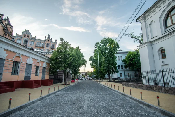 Пустая Улица Центре Восточноевропейского Города Киева Сумерках — стоковое фото