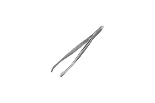 Metal Tweezers Isolated White Background — Stock Photo, Image