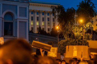 12414 sayılı tasarıyı ve NABU ve SAP 'ın bağımsızlığının kaldırılmasını kamuoyu protesto ediyor. Ukrayna Cumhurbaşkanlığı Ofisi. Kyiv, Ukrayna, 22 Temmuz 2025.