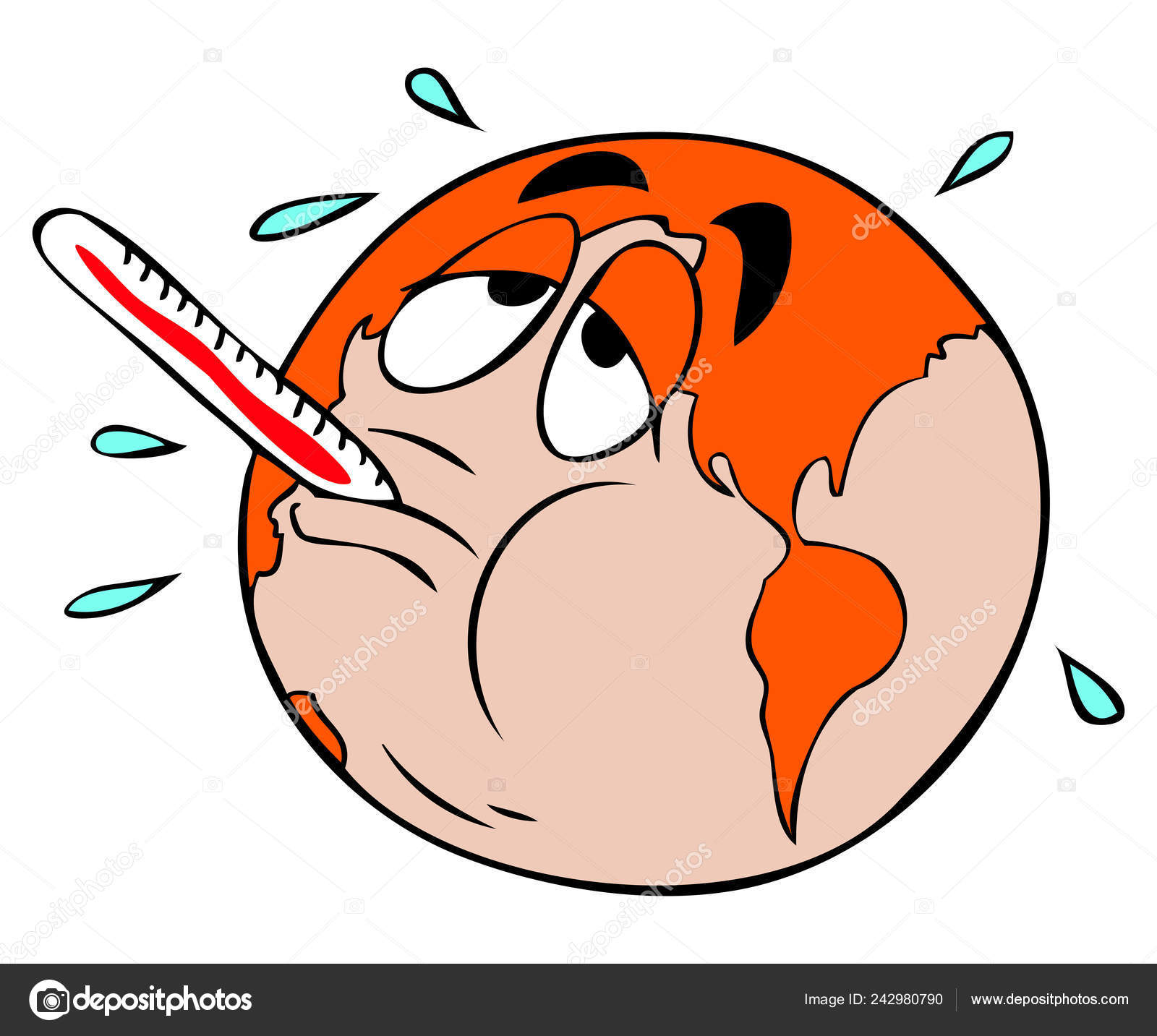 World planet earth with thermometer Royalty Free Vector