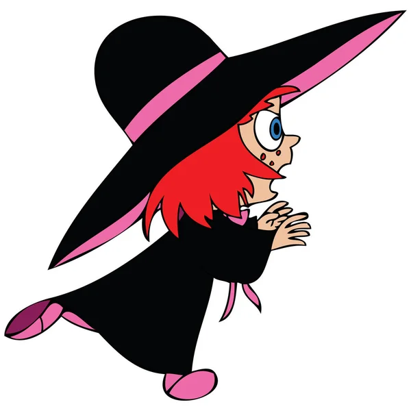 Cartoon Heks Magica Vectorillustratie — Stockvector