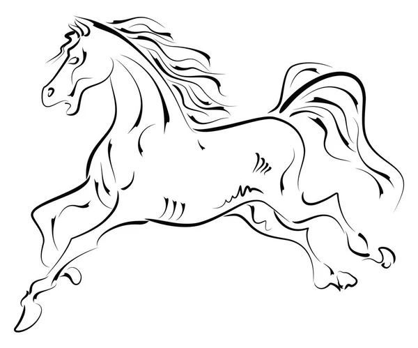 Běh Koně Vektorové Ilustrace — Stockový vektor