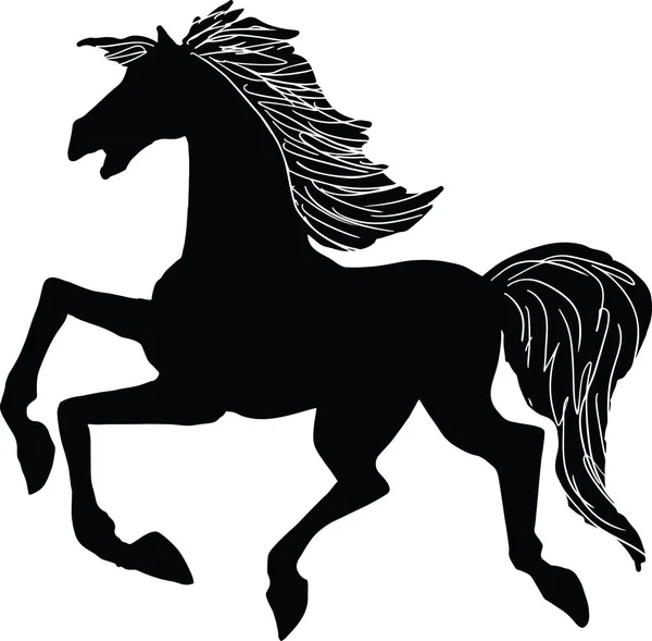 Векторна Ілюстрація Конячого Силуету — стоковий вектор