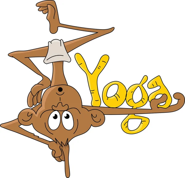Cartoon Aap Doen Yoga Vector Illustratie — Stockvector