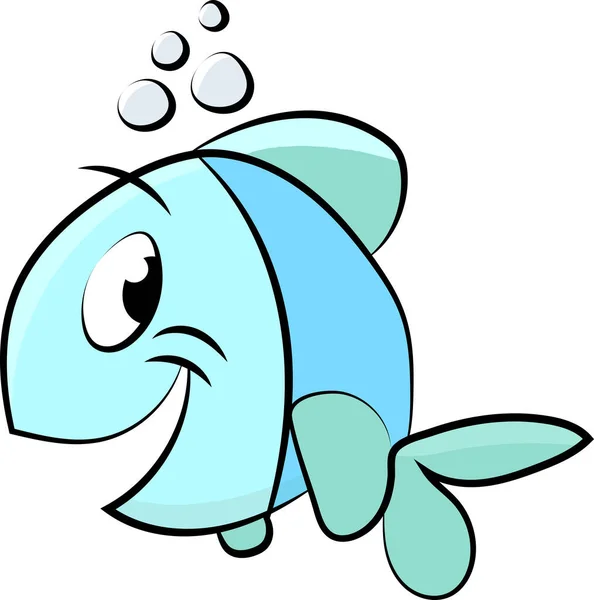 Leuke Cartoon Vis Zwemmen Onderwater Vector Illustratie Voor Kinderen — Stockvector