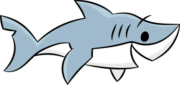 Desenhos Animados Tubarão Natação Vetor Subaquático Ilustração Para Crianças —  Vetores de Stock