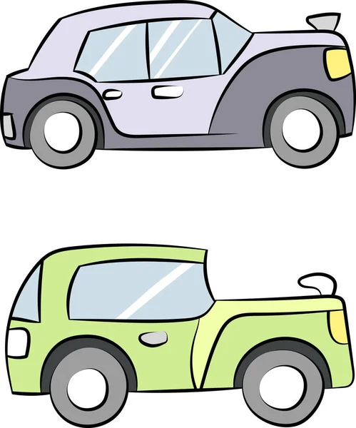 Çizgi film stili eski araba vektör çizimi