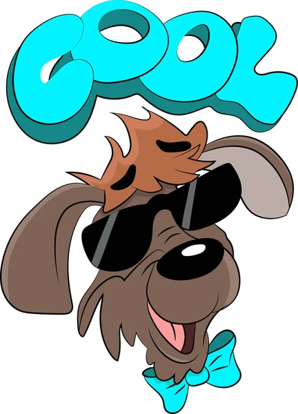 Cão Dos Desenhos Animados Com Texto Legal Acima Sua Cabeça — Vetor de Stock