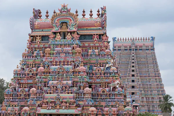 Viejas Nuevas Puertas Contrastantes Templo Sri Ranganatha Swamy Trichy India —  Fotos de Stock