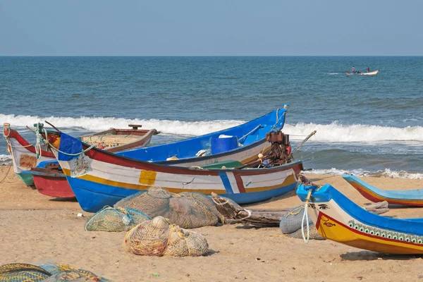 Une Partie Flotte Pêche Locale Équipement Sur Plage Mamallapuram Tamil — Photo