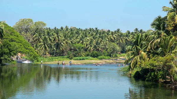 Escena Río Noyyal Distrito Tiruppur Tamil Nadu Sur India Con —  Fotos de Stock