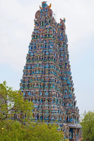 Gopuram Occidental Puerta Entrada Complejo Templos Meenakshi Que Cubre Acres —  Fotos de Stock