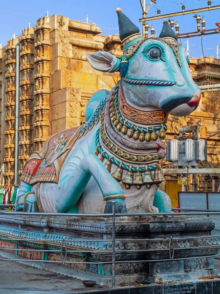 Socha Mytického Býka Známého Jako Nandi Hinduistické Kultuře Centru Madurai — Stock fotografie