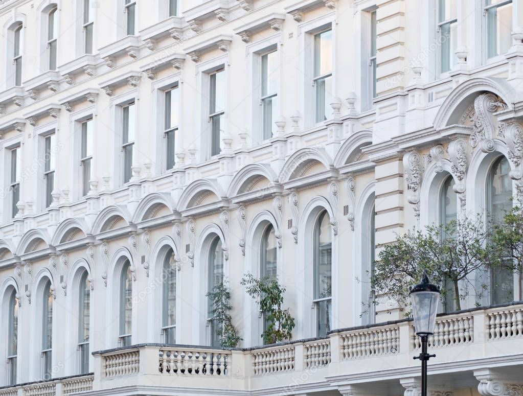 A section of terraced Georgian housing in west central London