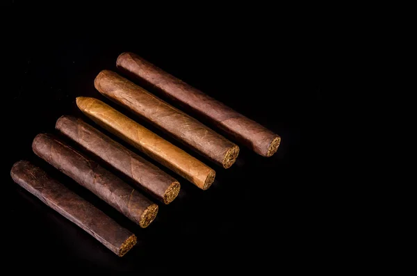 Sigaro Artigianale Base Foglie Tabacco — Foto Stock