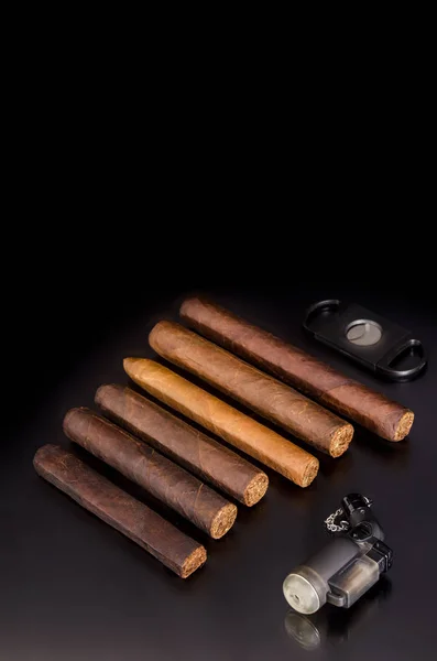 烟草叶片手工制作的雪茄 — 图库照片