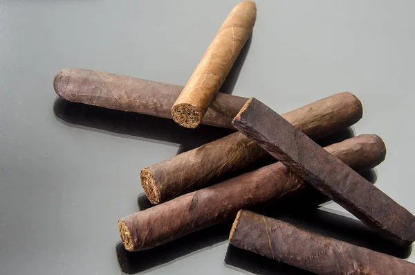 Sigaro Artigianale Base Foglie Tabacco — Foto Stock