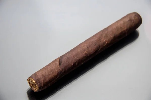 Cigare Artisanal Fait Feuilles Tabac — Photo