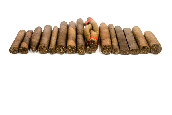 Handcrafted Cigar Made Tobacco Leafs — Stock Photo, Image