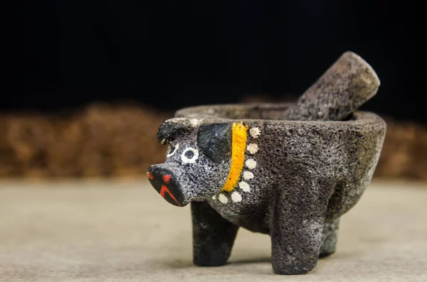 Artesanía Tradicional Mexicana Del Molcajete — Foto de Stock