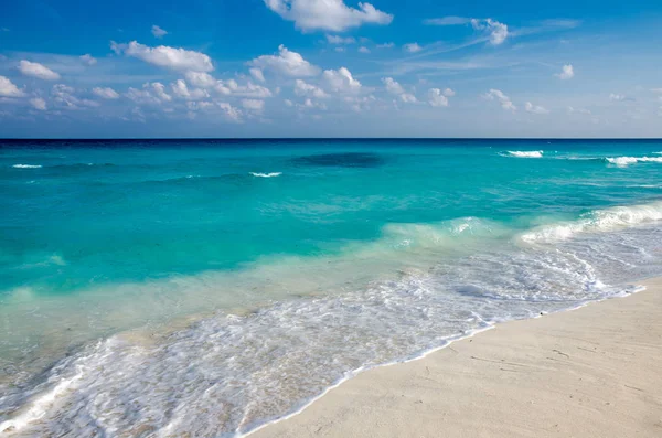 Piękna Plaża Znajduje Się Cancun Meksyk — Zdjęcie stockowe