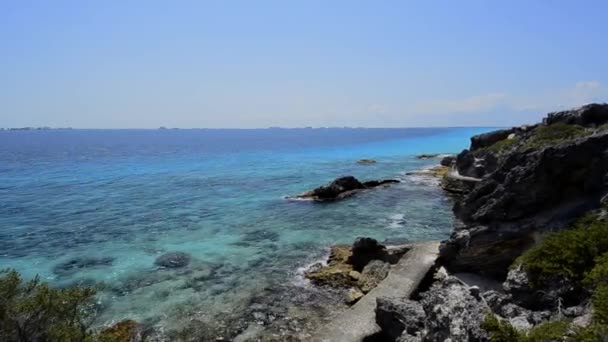 Vista Panorámica Desde Los Acantilados Isla Mujeres — Vídeos de Stock