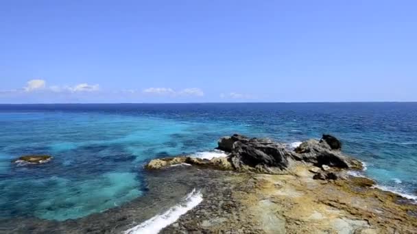 Aussichtsreiche Aussicht Von Den Klippen Der Isla Mujeres — Stockvideo