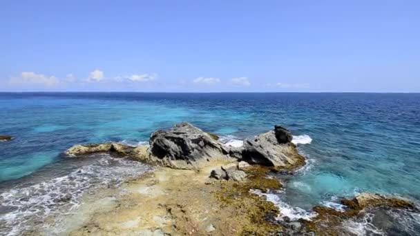 Vista Panorámica Desde Los Acantilados Isla Mujeres — Vídeo de stock