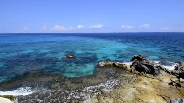 Scenic View Isla Mujeres Cliffs — Stock Video