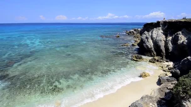 Vista Panorámica Desde Los Acantilados Isla Mujeres — Vídeo de stock