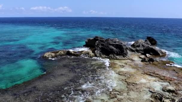 Vista Panorámica Desde Los Acantilados Isla Mujeres — Vídeos de Stock