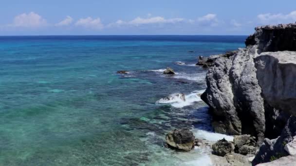 Scenic View Isla Mujeres Cliffs Punta Sur — Stock Video