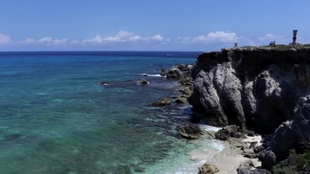 Festői Kilátás Isla Mujeres Punta Sur Sziklái — Stock videók