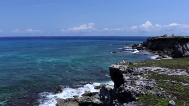 Scenic View Isla Mujeres Cliffs Punta Sur — Stock Video