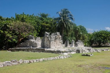 Cancun, Meksika'da El Rey Antik Kalıntıları