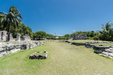 Cancun, Meksika'da El Rey Antik Kalıntıları