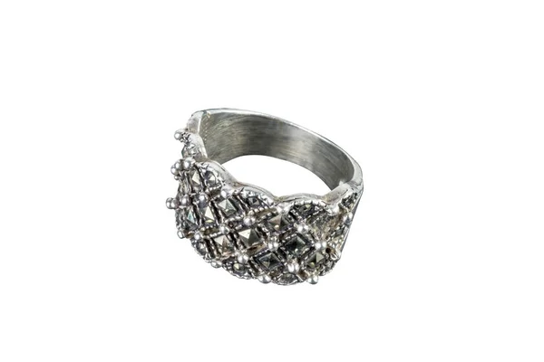 Eisen und Brillanten handgefertigten dekorativen Ring — Stockfoto